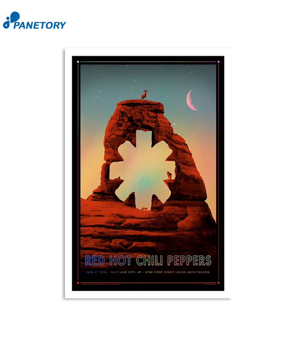 Red Hot Chili Peppers Utah First Credit Union Amphitheatre June 5 2024 Poster 2 Red Hot Chili Peppers Utah First Credit Union Amphitheatre June 5 2024 Poster