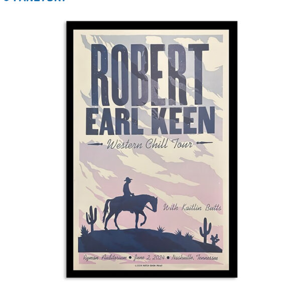 Robert Earl Keen Show At Ryman Auditorium On June 2 2024 Poster