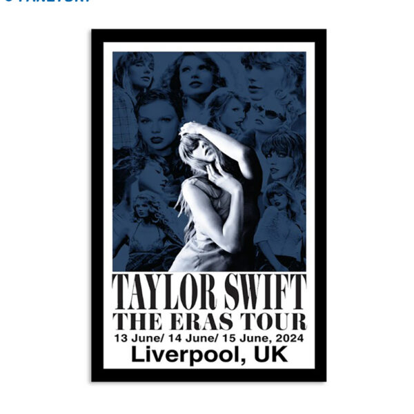 Taylor Swift The Anfield Stadium Uk June 13-15 2024 Poster