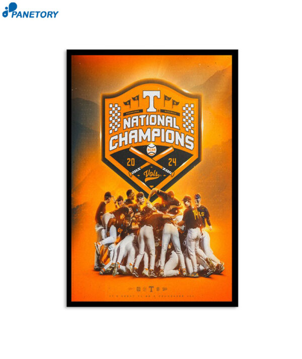 Tennessee Vol Baseball 2024 National Champions Poster