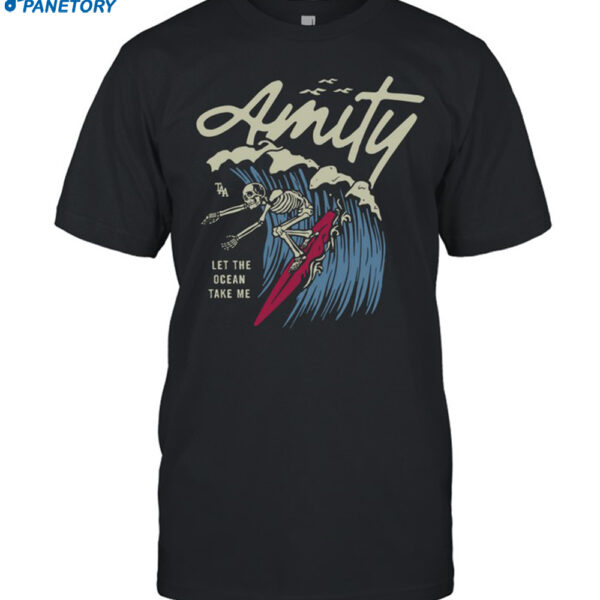 The Amity Affliction Surfing Skeleton Black Shirt