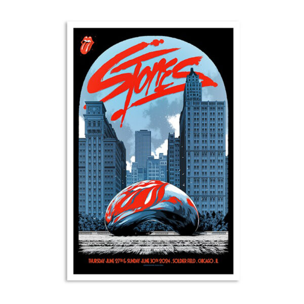 The Rolling Sotnes June 27 2024 Soldier Field In Chicago IL Poster