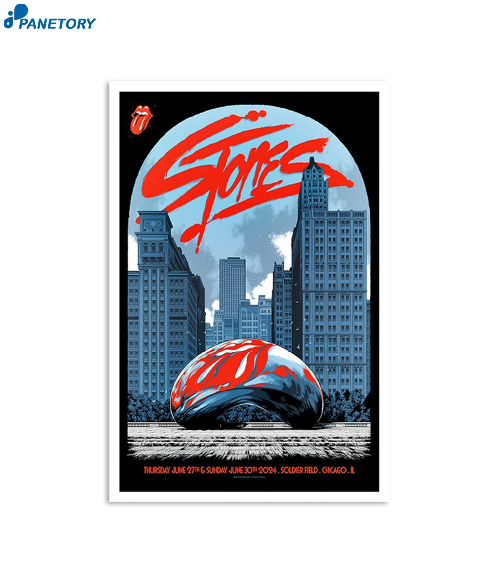 The Rolling Sotnes June 27 2024 Soldier Field In Chicago IL Poster 2 The Rolling Sotnes June 27 2024 Soldier Field In Chicago Il Poster