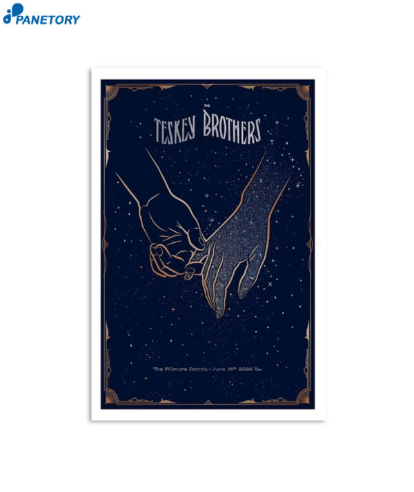 The Teskey Brothers June 16 2024 At The Fillmore Detroit MI Poster