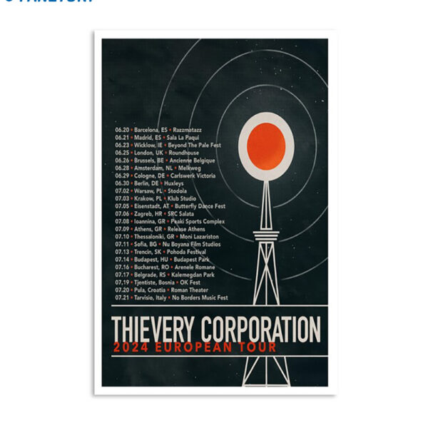 Thievery Corporation 2024 European Tour Poster