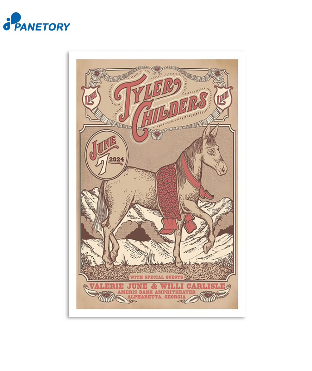 Tyler Childers June 7 2024 Ameris Bank Amphitheater Alpharetta GA Poster 2 Tyler Childers June 7 2024 Ameris Bank Amphitheater Alpharetta Ga Poster