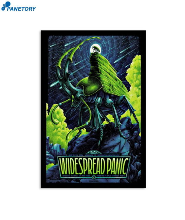 Widesspread Panic Jun 21-23 2024 Red Rocks Amphitheatre Morrison CO Poster