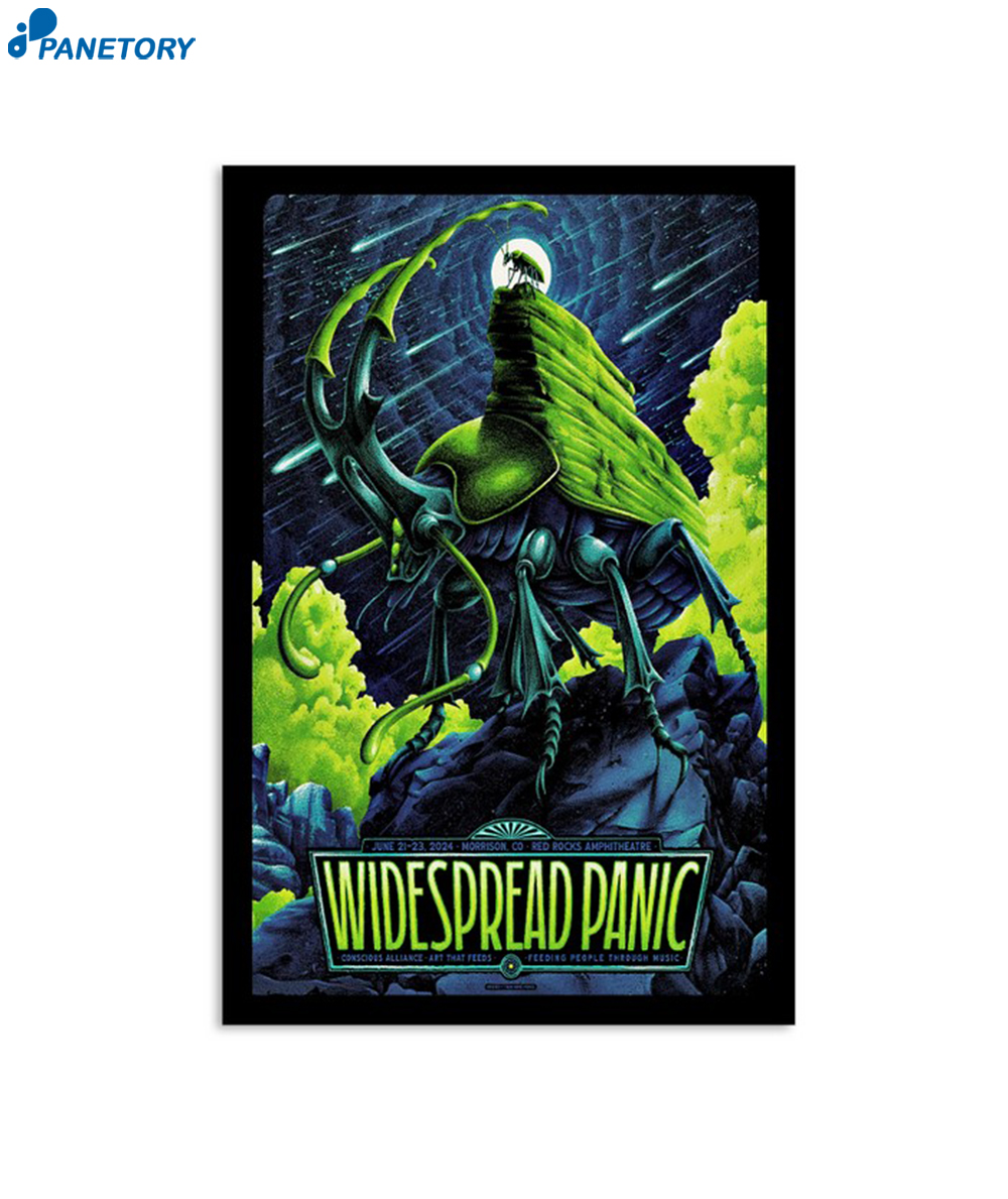 Widesspread Panic Jun 21-23 2024 Red Rocks Amphitheatre Morrison CO Poster 2 Widesspread Panic Red Rocks Amphitheatre Morrison Co Jun 21-23 2024 Poster