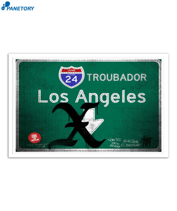 X The Band June 24 2024 Troubadour Los Angeles Ca Poster