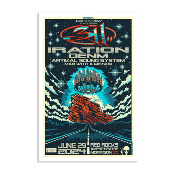 311 Band Red Rocks Amphitheatre Morrison Co June 29 2024 Poster