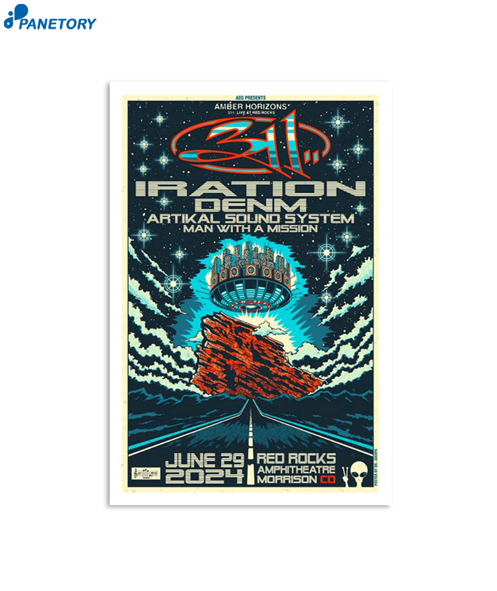311 Band Red Rocks Amphitheatre Morrison Co June 29 2024 Poster 2 311 Band Red Rocks Amphitheatre Morrison Co June 29 2024 Poster