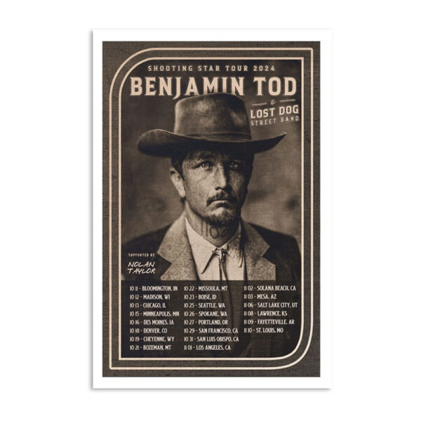 Benjamin Tod Tour 2024 The Shooting Star Poster