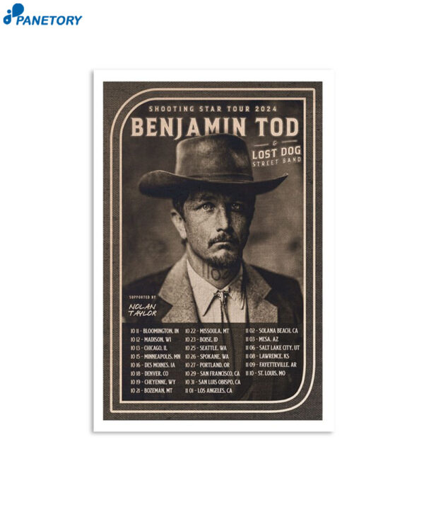 Benjamin Tod Tour 2024 The Shooting Star Poster