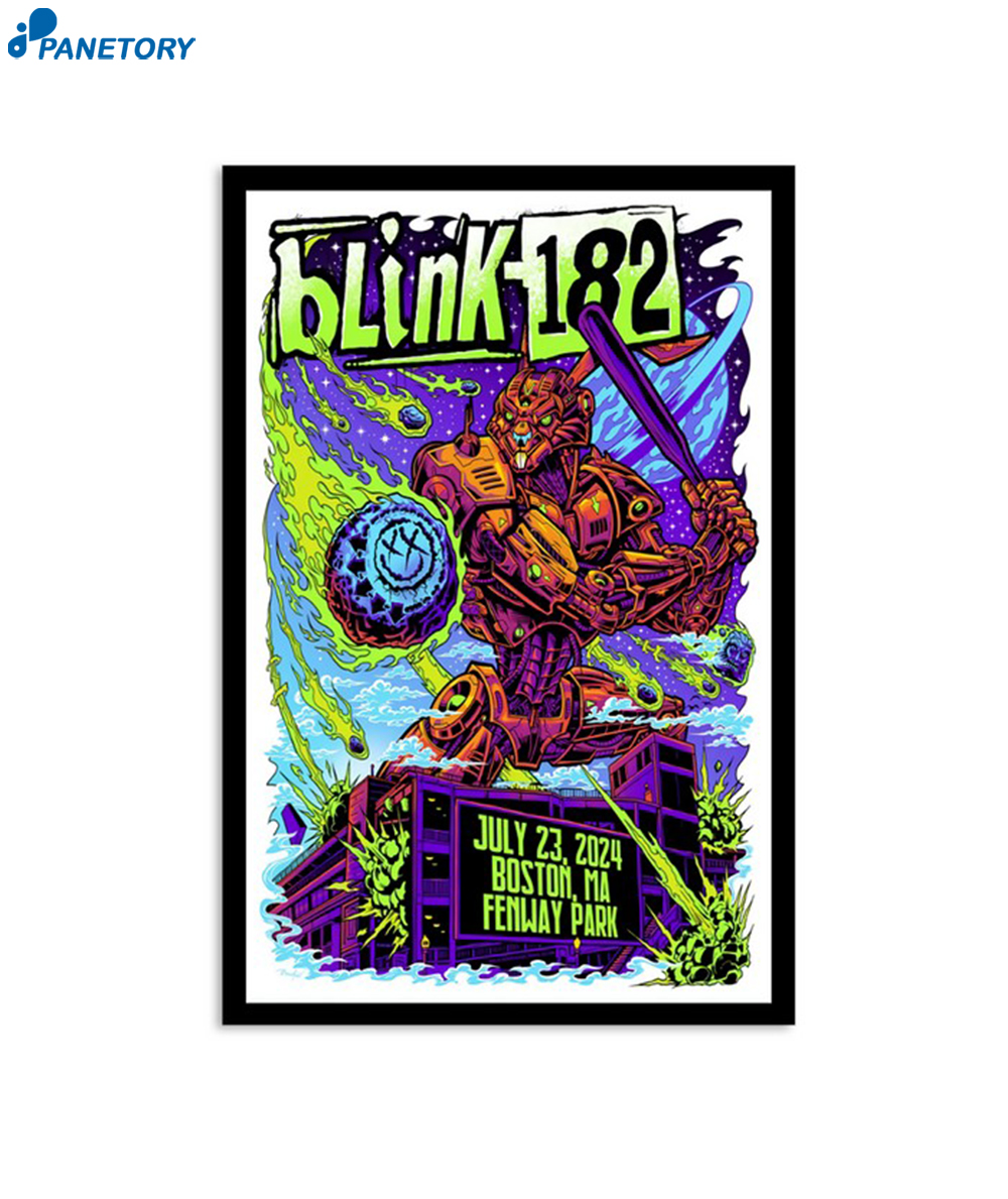 Blink 182 Fenway Park Boston Ma July 23 2024 Poster 2 Blink 182 Fenway Park Boston Ma July 23 2024 Poster