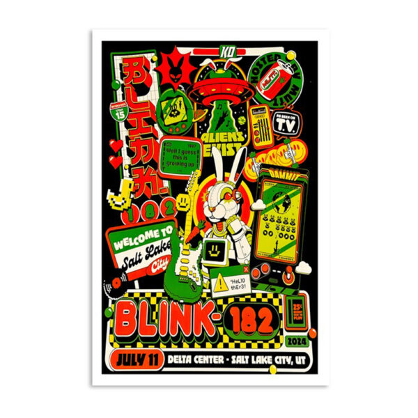 Blink-182 July 11 2024 At Delta Center Salt Lake City Ut Poster