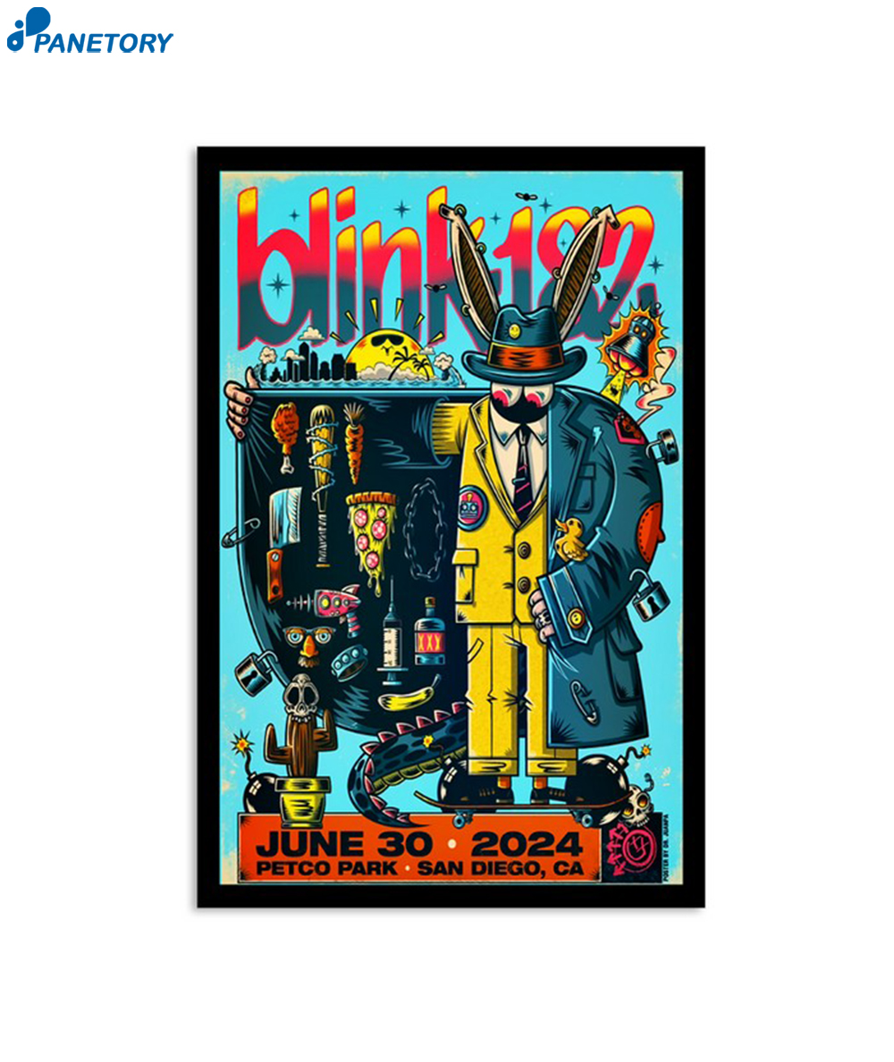 Blink 182 June 30 2024 Petco Park San Diego Ca Poster 2 Blink 182 June 30 2024 Petco Park San Diego Ca Poster