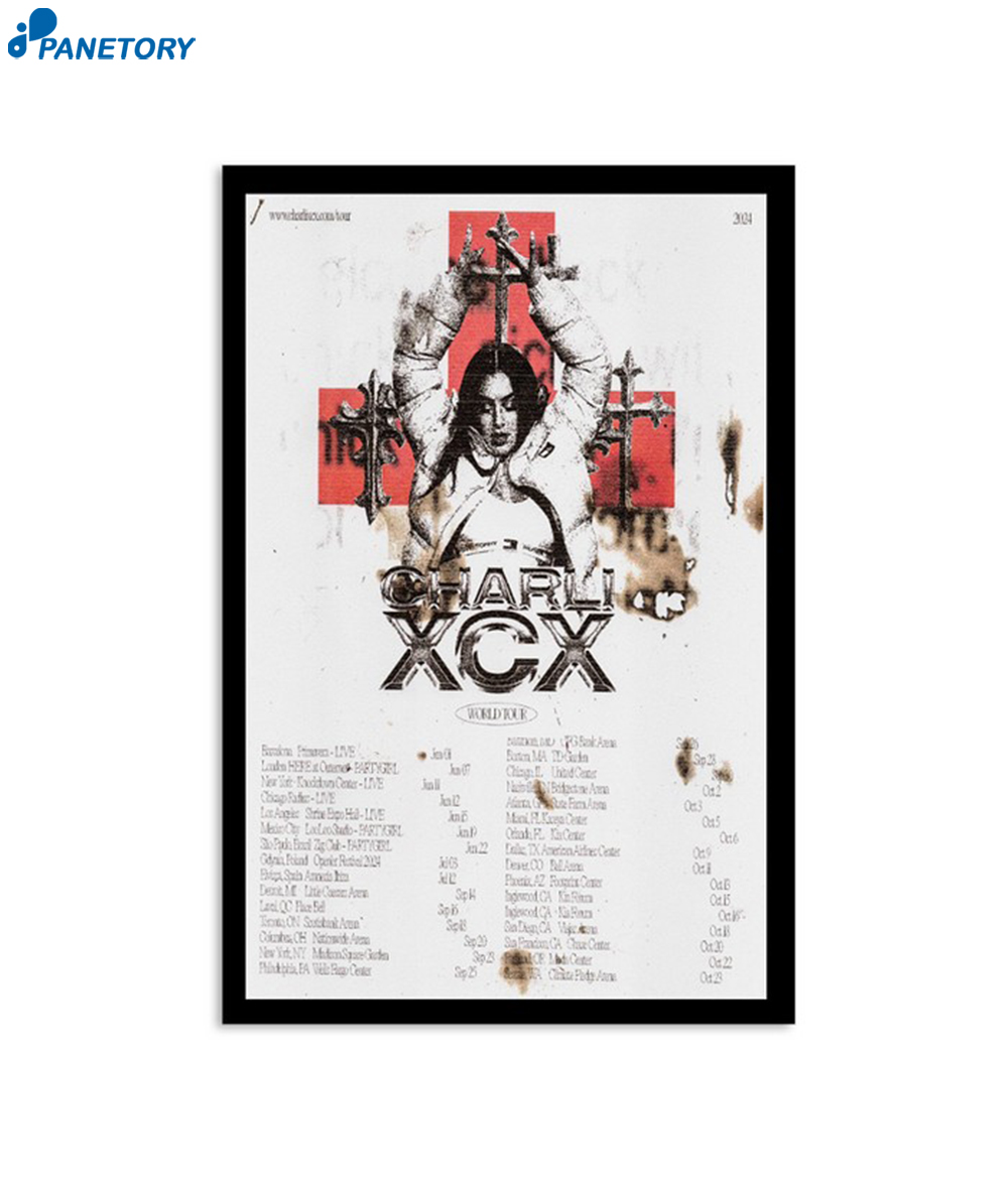 Charli Xcx World Tour 24 Poster 2 Charli Xcx World Tour 24 Poster