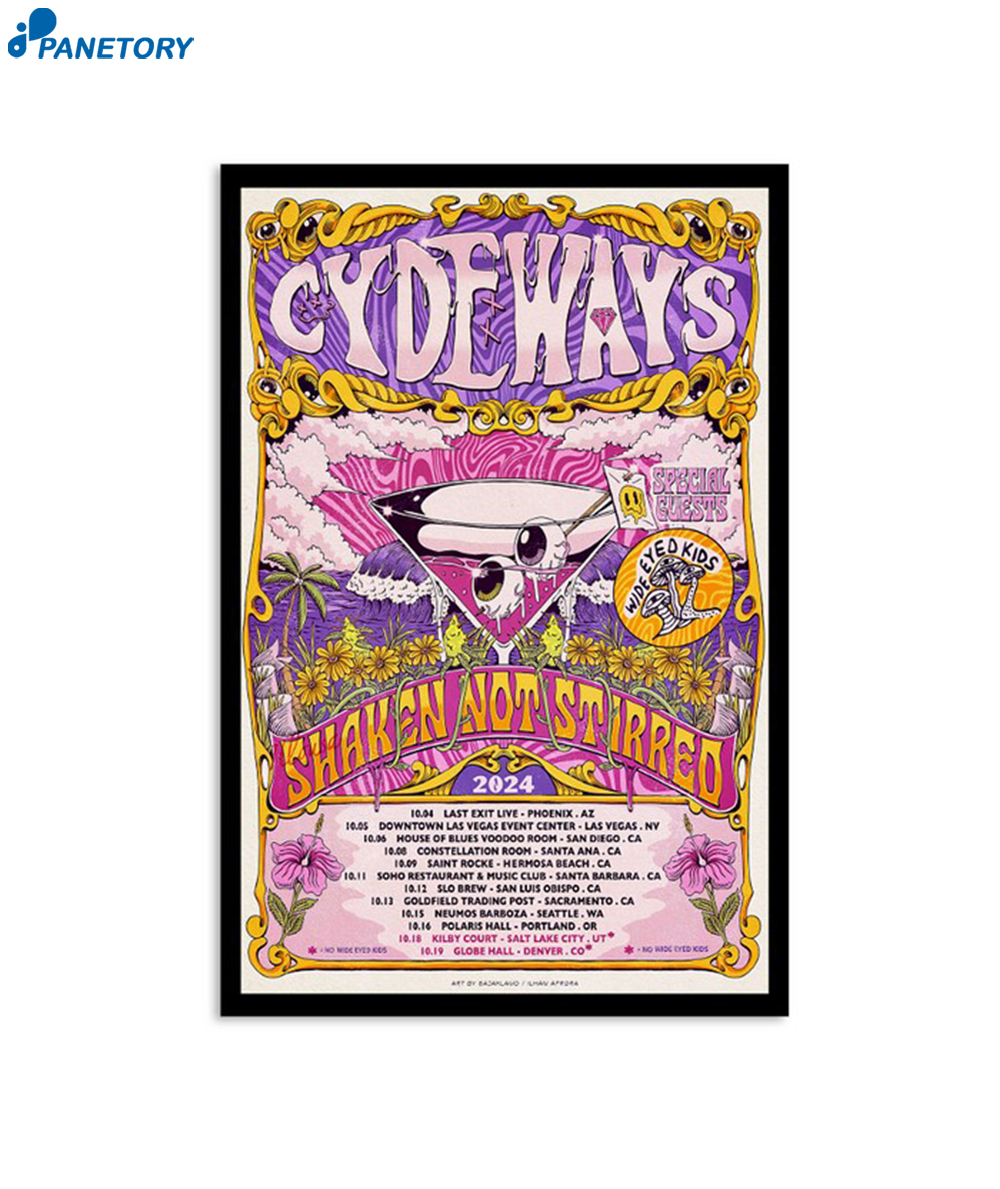 Cydeways Shaken Not Stirred 2024 Tour Poster 2 Cydeways Shaken Not Stirred 2024 Tour Poster