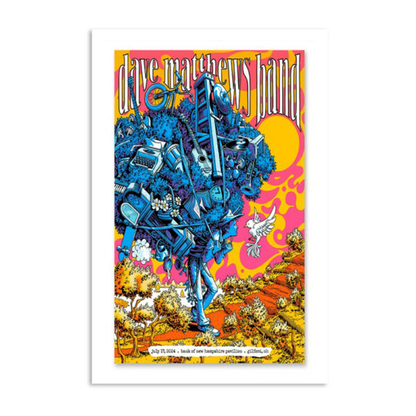 Dave Matthews Band Bank Of New Hampshire Pavilion Gilford NH July 17 2024 Poster