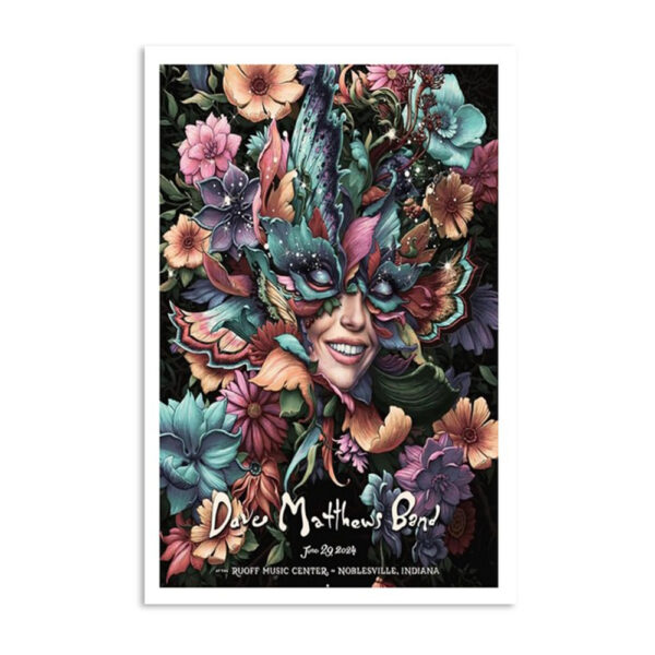 Dave Matthews Band June 29 2024 Ruoff Music Center Noblesvile IN Poster