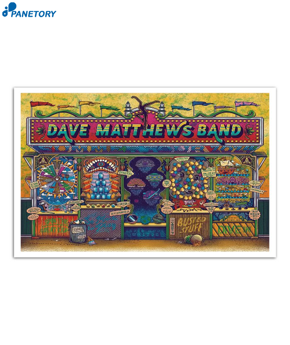 Dave Matthews Band Tour 2024 Summer Poster 2 Dave Matthews Band Tour 2024 Summer Poster