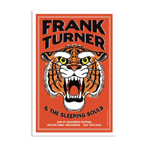 Frank Turner Live At 2000trees Festival Cheltenham Uk July 13 2024 Poster