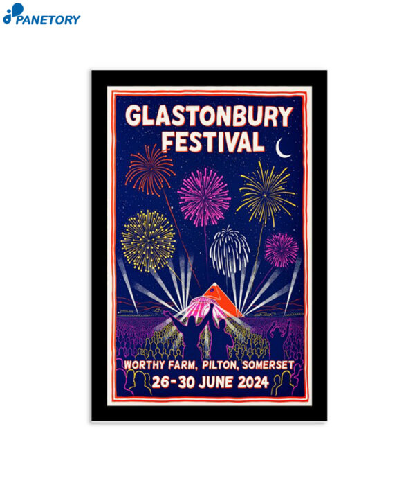 Glastonbury June 26-30 2024 Festival Pilton Somerset Poster