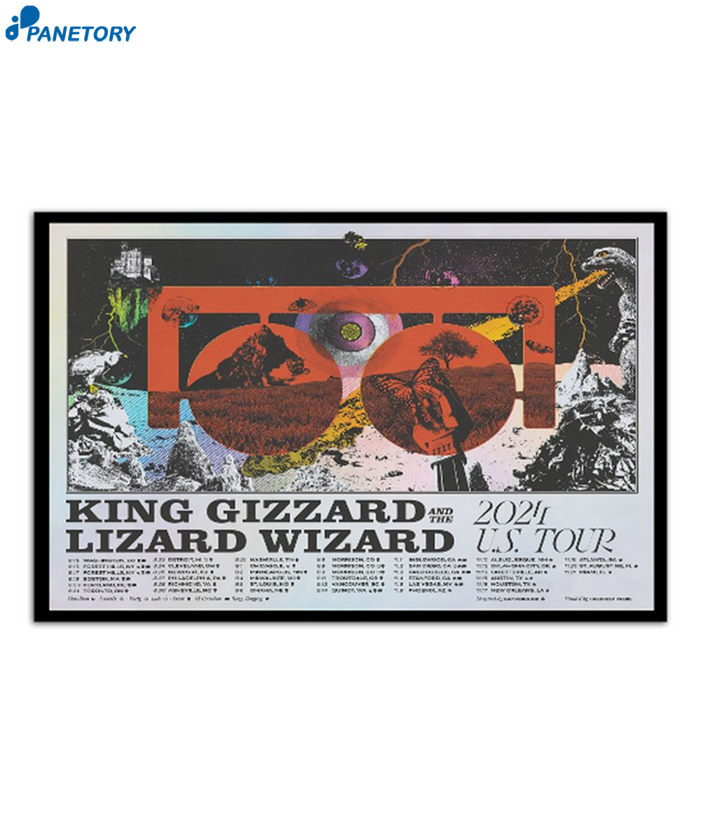 King Gizzard And The Lizard Wizard Us Tour 2024 Poster 2 King Gizzard And The Lizard Wizard Us Tour 2024 Poster