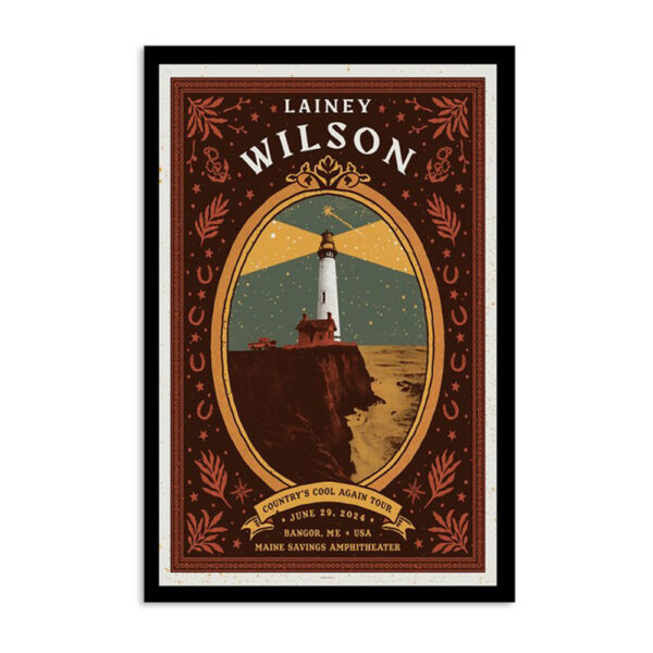 Lainey Wilson June 29 2024 Maine Savings Amphitheater Show Poster