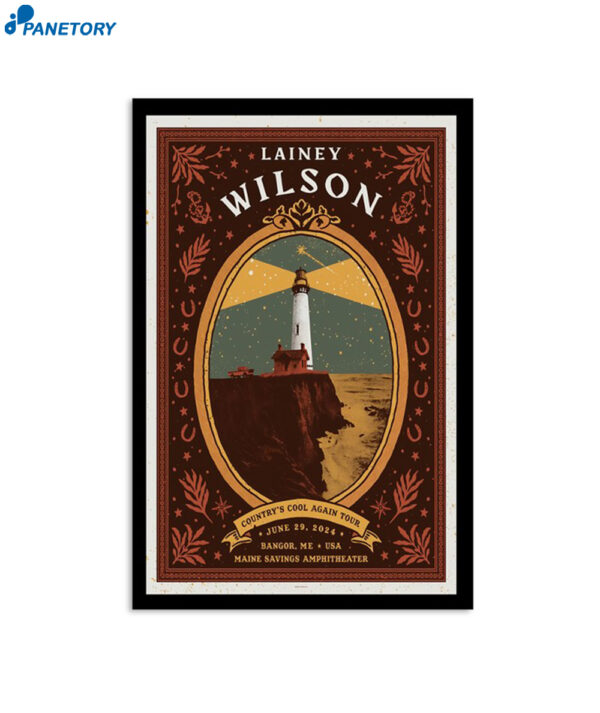 Lainey Wilson June 29 2024 Maine Savings Amphitheater Show Poster