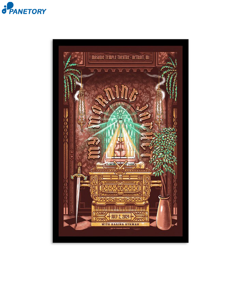 My Morning Jacket Masonic Temple Theatre Detroit Mi July 2 2024 Poster 2 My Morning Jacket Masonic Temple Theatre Detroit Mi July 2 2024 Poster