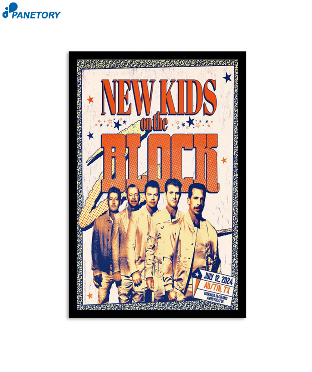New Kids On The Block July 12 2024 Tour Austin Tx Poster 2 New Kids On The Block July 12 2024 Tour Austin Tx Poster