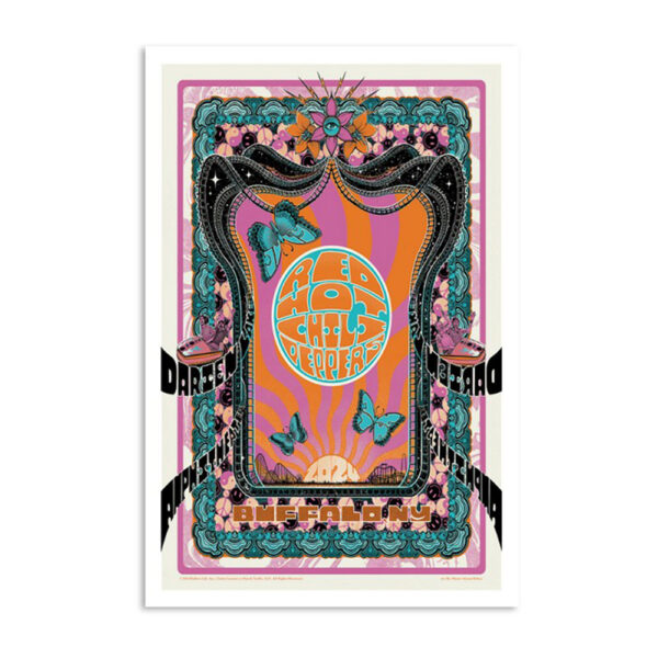Red Hot Chili Peppers July 12 2024 Darien Lake Amphitheater Buffalo NY Poster
