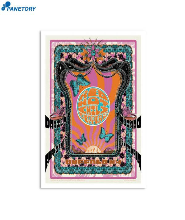 Red Hot Chili Peppers July 12 2024 Darien Lake Amphitheater Buffalo NY Poster