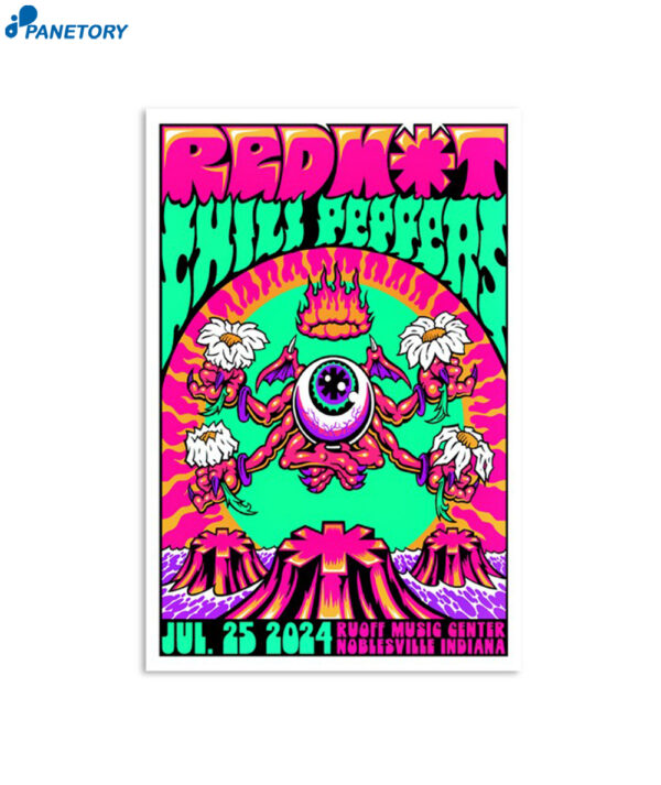 Red Hot Chili Peppers Ruoff Music Center Noblesville In Jul 25 2024 Poster