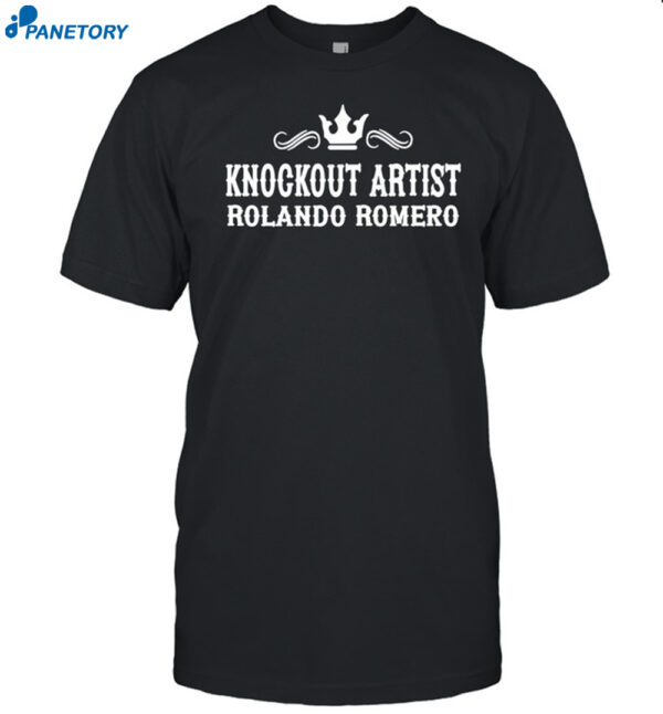 Rolly Wearing Knockout Artist Rolando Romero Shirt