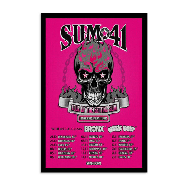Sum 41 Final European Tour 2024 Poster