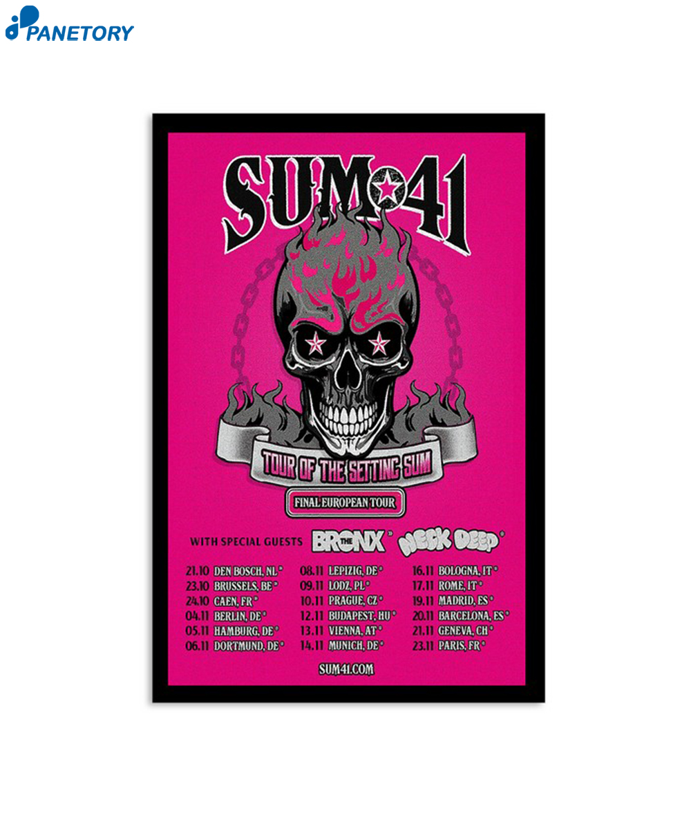 Sum 41 Final European Tour 2024 Poster 2 Sum 41 Final European Tour 2024 Poster