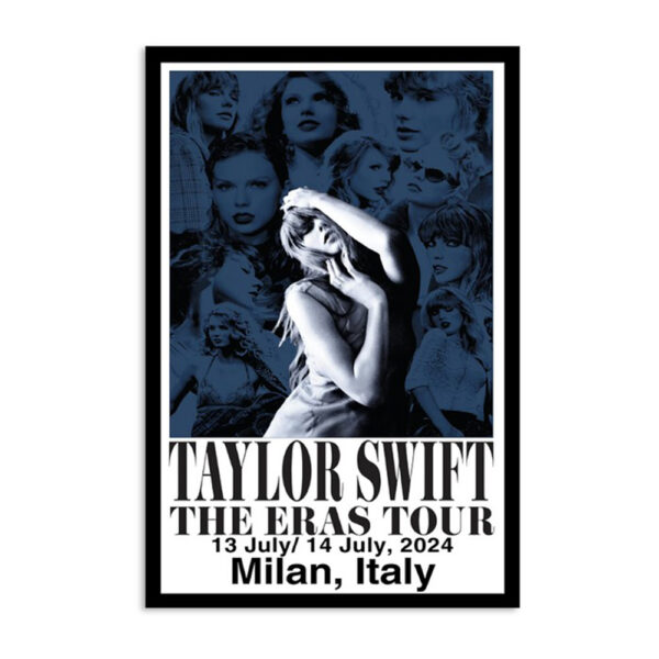 Taylor Swift The Eras Tour Jul 13-14 2024 Milan Italy Poster