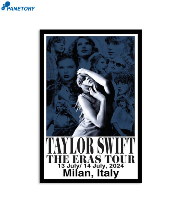 Taylor Swift The Eras Tour Jul 13-14 2024 Milan Italy Poster