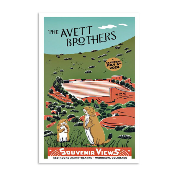 The Avett Brothers Red Rocks Amphitheatre Morrison Co July 6 2024 Poster
