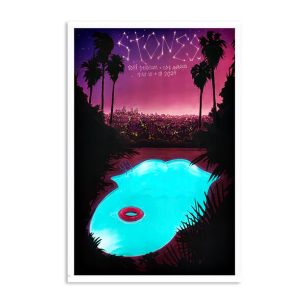 The Rolling Stones July 10-13 2024 Sofi Stadium Inglewood CA Poster