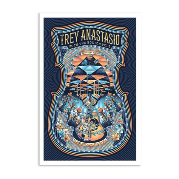 Trey Anastasio June 29 2024 Tanglewood Lenox Ma Poster