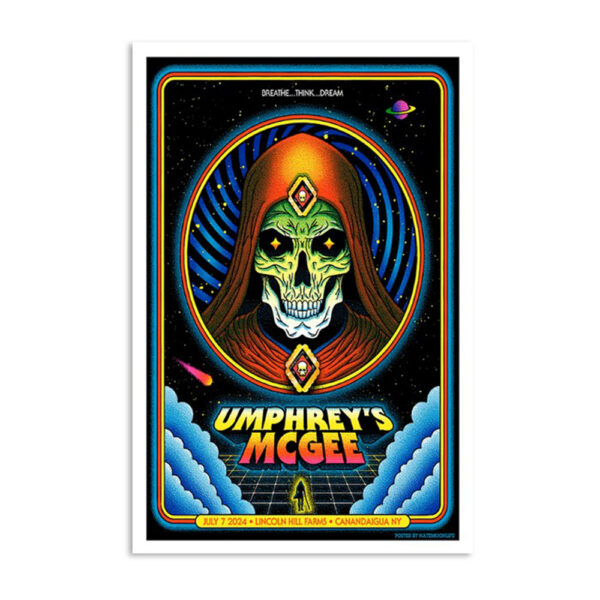 Umphrey’s Mcgee July 7 2024 Lincoln Hill Farms Canadaigua NY Poster