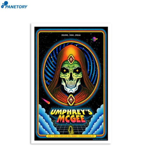 Umphrey’s Mcgee July 7 2024 Lincoln Hill Farms Canadaigua NY Poster