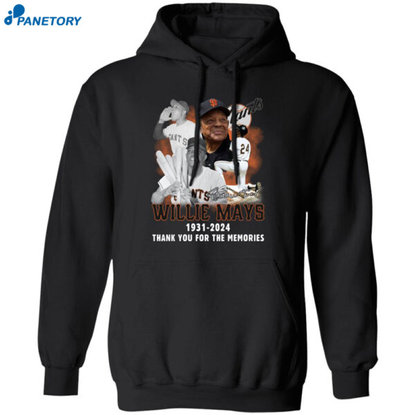 Willie Mays 1931-2024 Thank You For The Memories 2 Sided Shirt 1