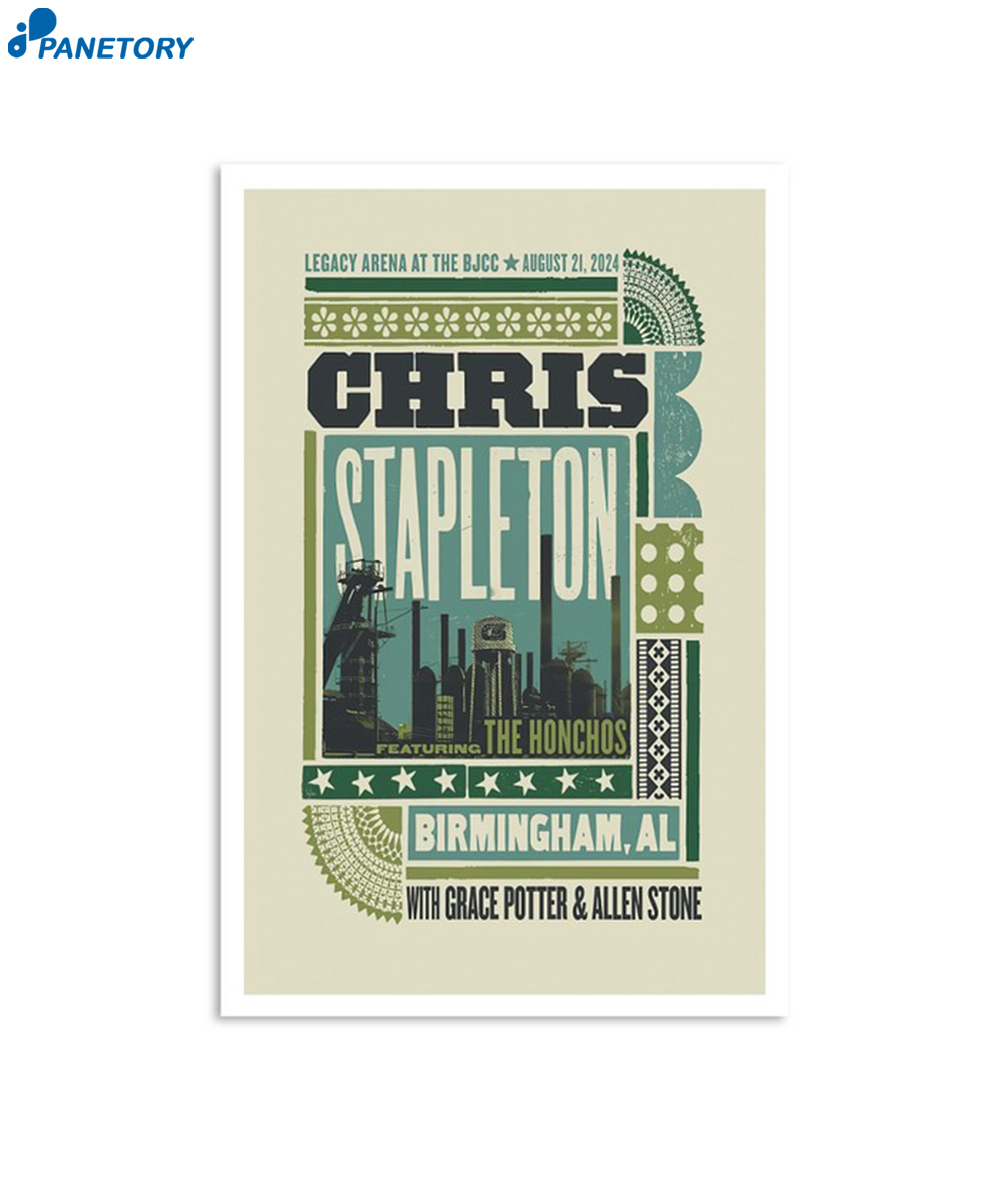 Chris Stapleton Tour In Birmingham Al On August 21 2024 Poster 2 Chris Stapleton Tour In Birmingham Al On August 21 2024 Poster