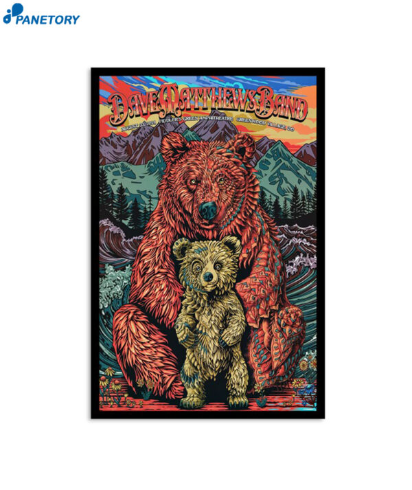 Dave Matthews Band Aug 23 2024 Fiddler's Green Amphitheatre Greenwood Village CO Poster