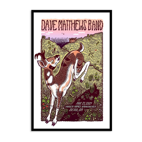 Dave Matthews Band Hayden Homes Amphitheater Bend Or Aug 27 2024 Poster