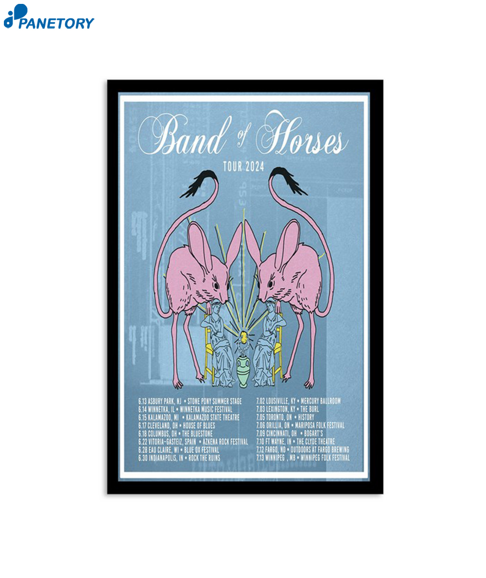 Limited Band Of Horses Tour 2024 Poster 2 Limited Band Of Horses Tour 2024 Poster